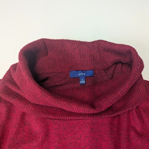 Apt. 9 Size Small (Slightly oversized) Red/Black Heathered Cowl Neck Sweater - Picture 11 of 13